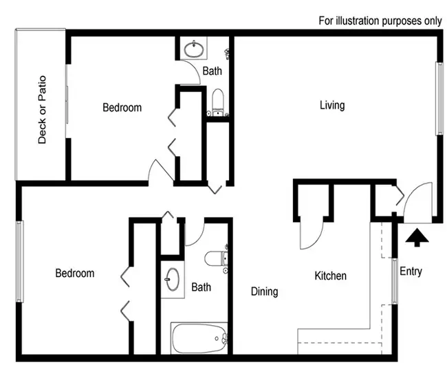 Two Bedroom Two Bath 213C floor plan